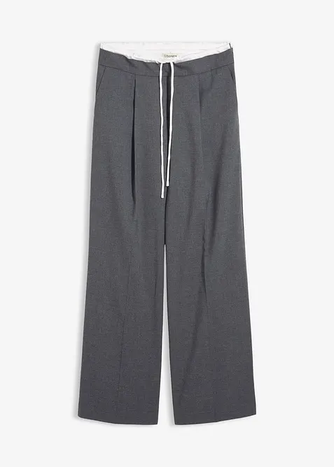 Pantalon large en viscose mélangée, bonprix
