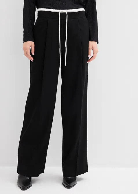 Pantalon large en viscose mélangée, bonprix