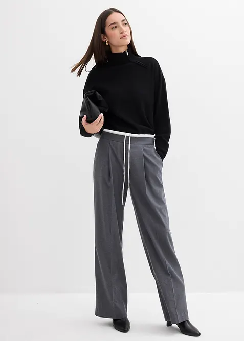 Pantalon large en viscose mélangée, bonprix