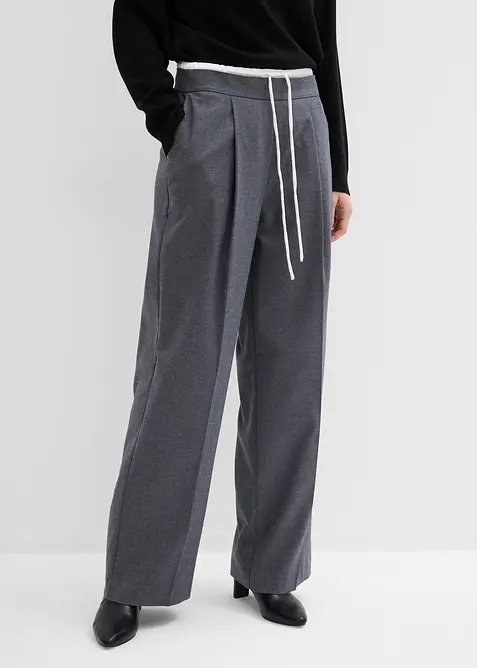 Pantalon large en viscose mélangée, bonprix