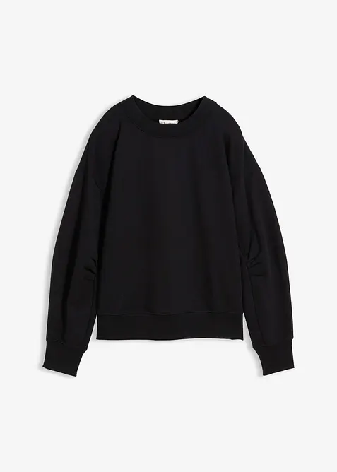 Sweat-shirt en coton &agrave; large col c&ocirc;tel&eacute;, bonprix