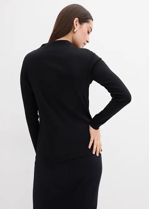 T-shirt manches longues en matière côtelée, bonprix