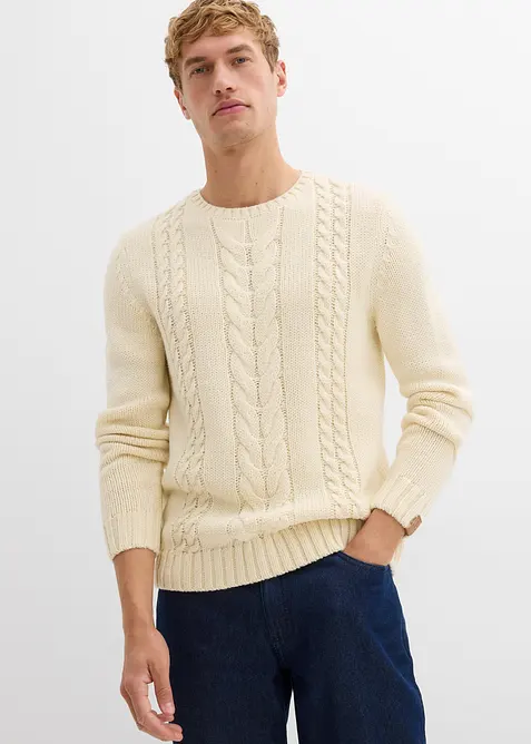 Pull en grosse maille à motif torsadé, bonprix
