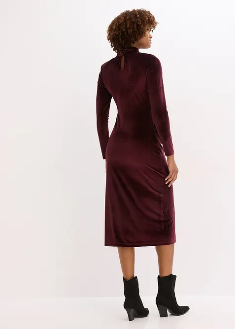 Robe midi en velours doux, bonprix