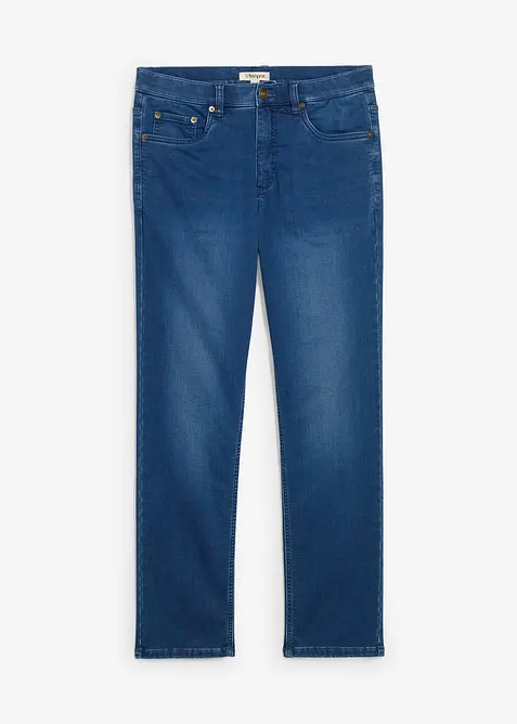 Jean classique en molleton effet denim à taille élastiquée, droit, bonprix