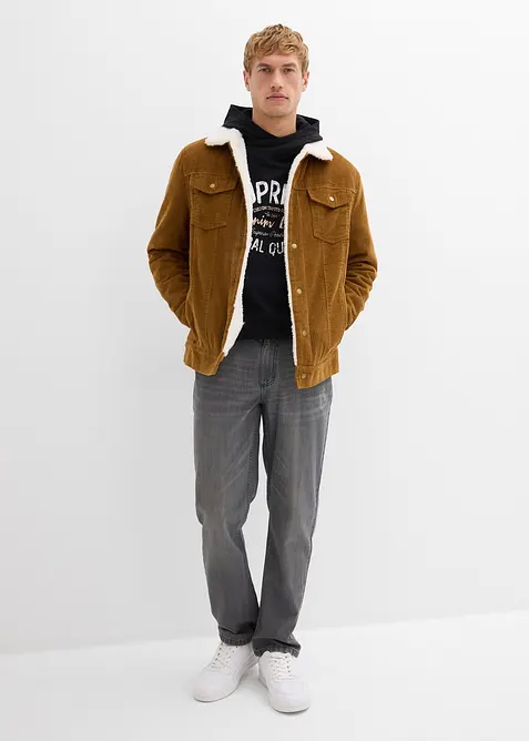 Jean droit et Regular &agrave; taille &eacute;lastiqu&eacute;e, 100% coton, bonprix