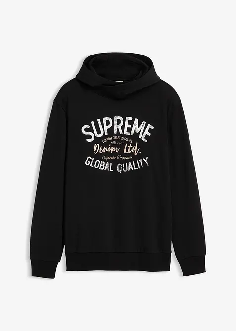 Sweat à capuche doux en coton mélangé, bonprix