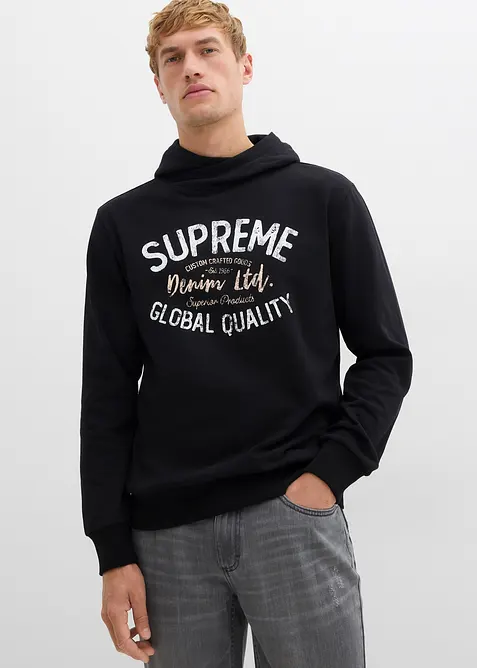 Sweat à capuche doux en coton mélangé, bonprix