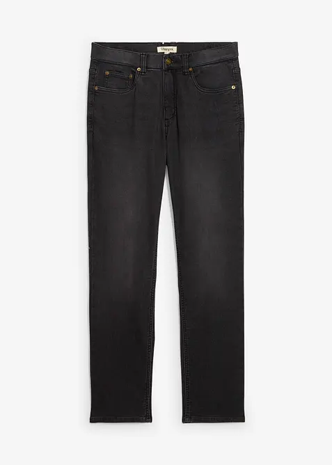 Jean classique en molleton effet denim à taille élastiquée, droit, bonprix