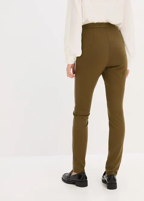 Pantalon bi-matière Punto di Roma et tissu enduit, bonprix