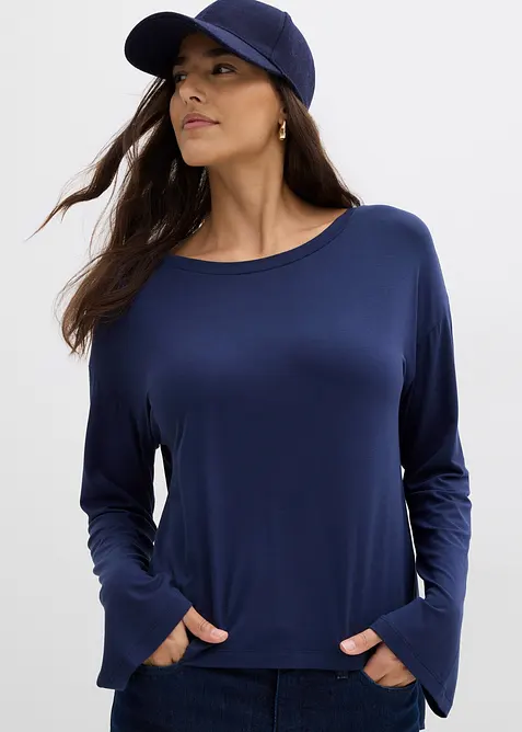 T-shirt fluide et oversize en viscose extensible, bonprix
