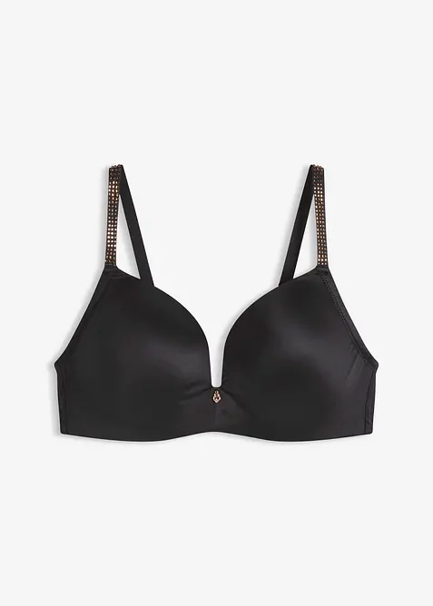 Soutien-gorge à coques et bretelles brillantes, sans armatures, bonprix