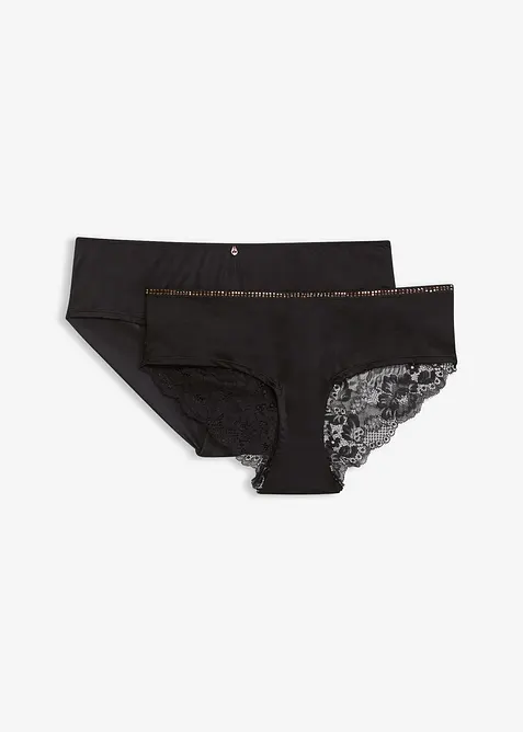 Lot de 2 culottes en dentelle élégante, bonprix