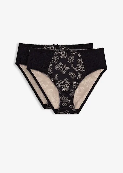 Lot de 2 slips Maxi avec dentelle, bonprix