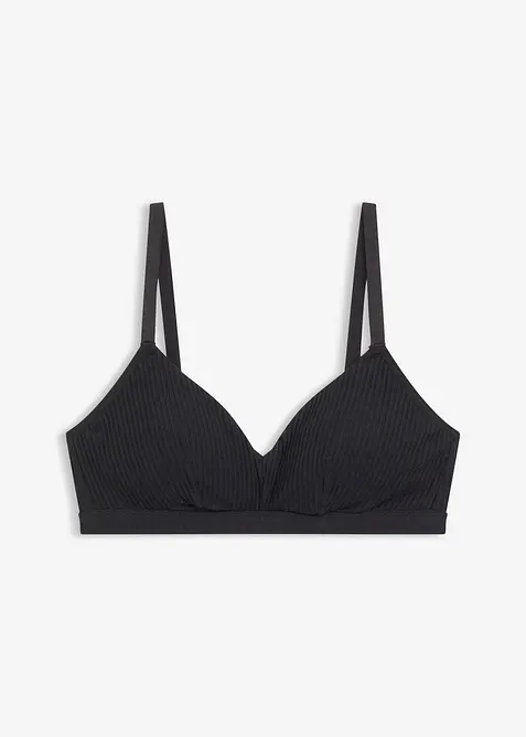 Soutien-gorge bralette rembourré, sans armatures, en coton côtelé, bonprix