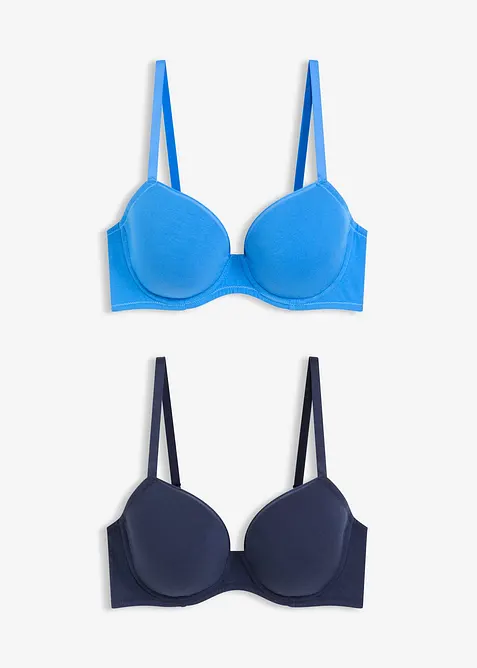 Lot de 2 soutiens-gorge coton à coques et armatures, bonprix