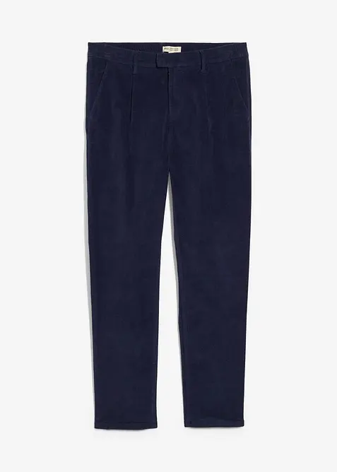 Pantalon regular en velours côtelé de coton extensible, fuselé, bonprix