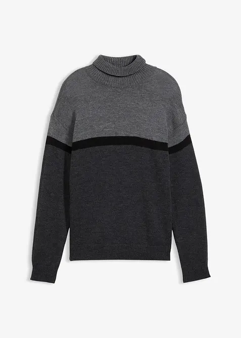 Pull col roulé style color-block, bonprix