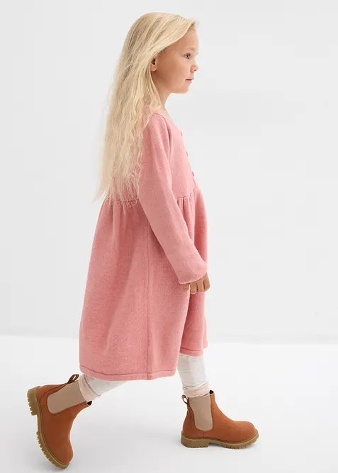 Robe en maille à boutons décoratifs, bonprix