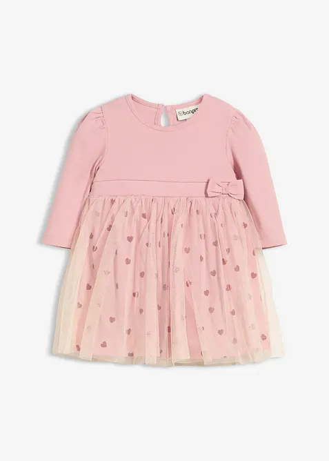 Robe body en coton avec imprimé cœurs, bonprix