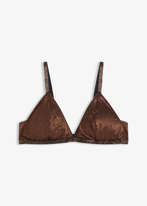 Soutien-gorge bralette triangle en matière brillante, bonprix