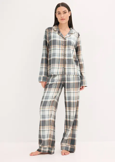 Pyjama tissé en flanelle avec fil lurex et pochette cadeau, bonprix