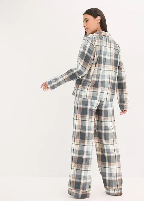 Pyjama tissé en flanelle avec fil lurex et pochette cadeau, bonprix