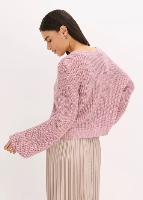 Gilet court et oversize en maille brillante, bonprix