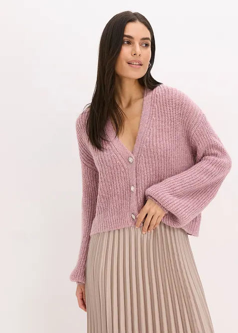 Gilet court et oversize en maille brillante, bonprix