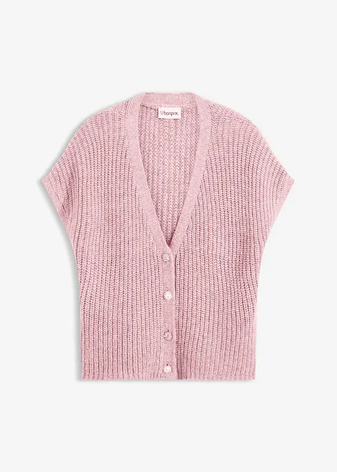 Gilet sans manches en laine mélangée avec boutons décoratifs, bonprix