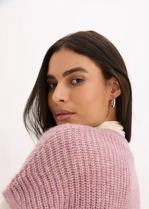 Gilet sans manches en laine mélangée avec boutons décoratifs, bonprix