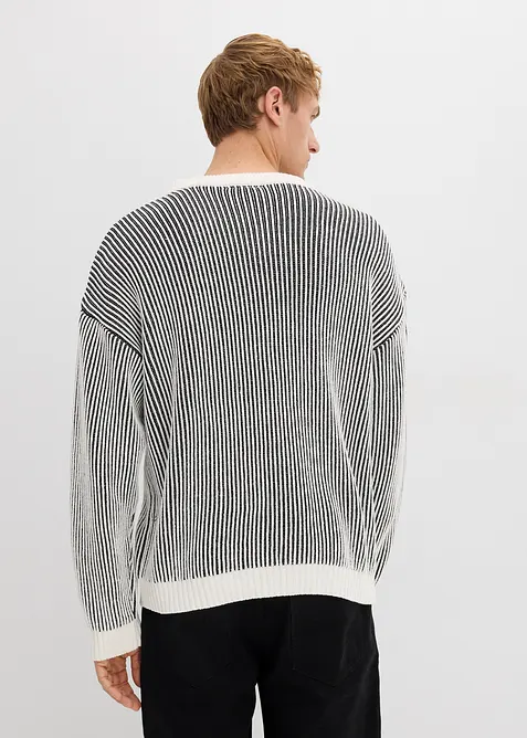 Pull côtelé ample en coton mélangé, bonprix