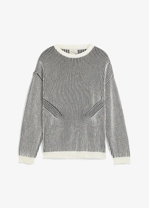 Pull côtelé ample en coton mélangé, bonprix