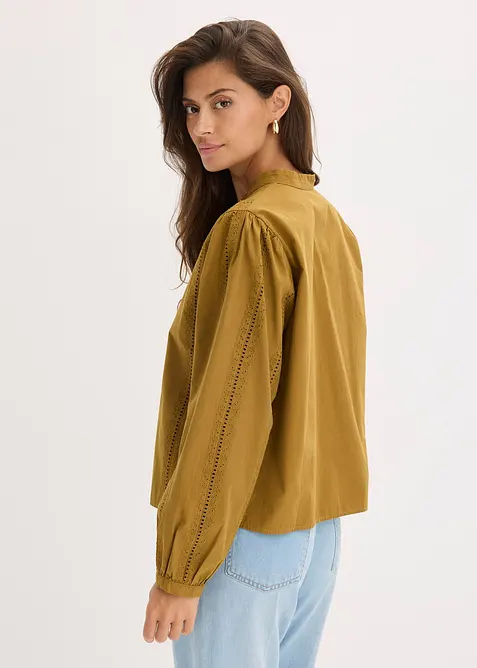 Chemisier en coton avec broderies anglaises, bonprix