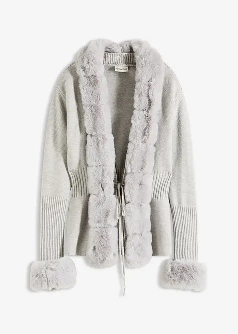 Gilet en maille à bordure amovible, bonprix