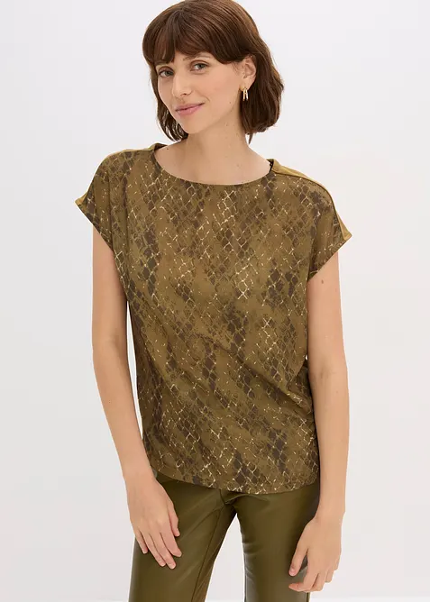 T-shirt bi-matière, bonprix