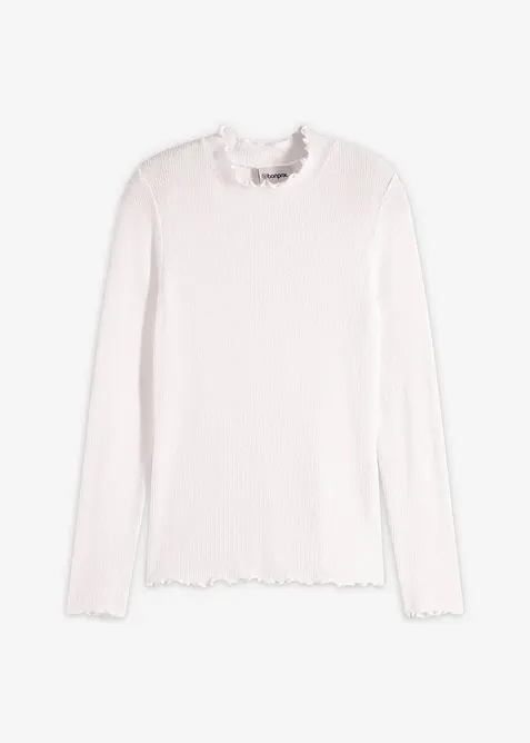 T-shirt côtelé en viscose majoritaire, bonprix