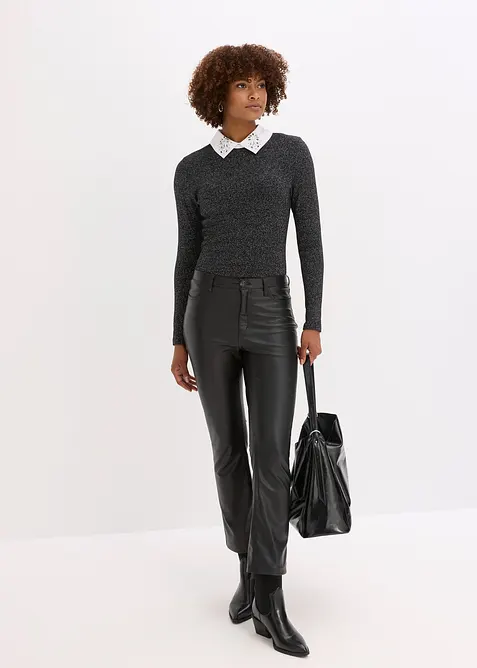 T-shirt manches longues en coton mélangé, bonprix