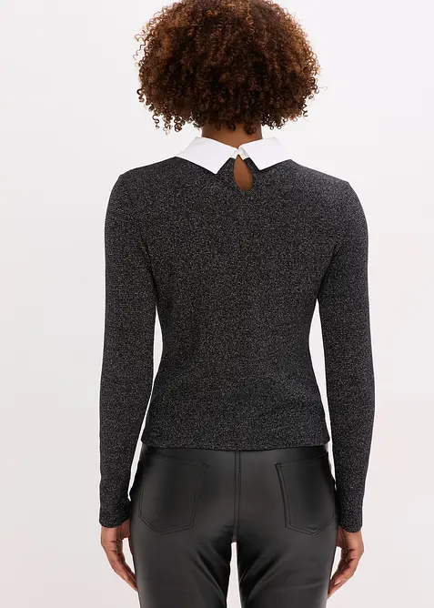 T-shirt manches longues en coton mélangé, bonprix