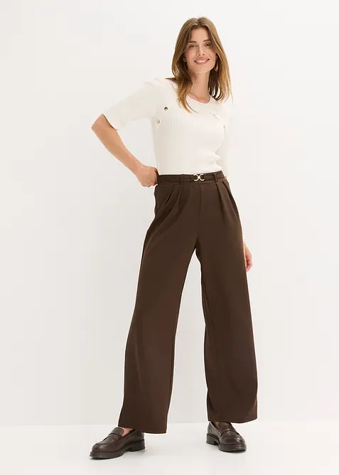 Pantalon en jersey à taille élastiquée, bonprix