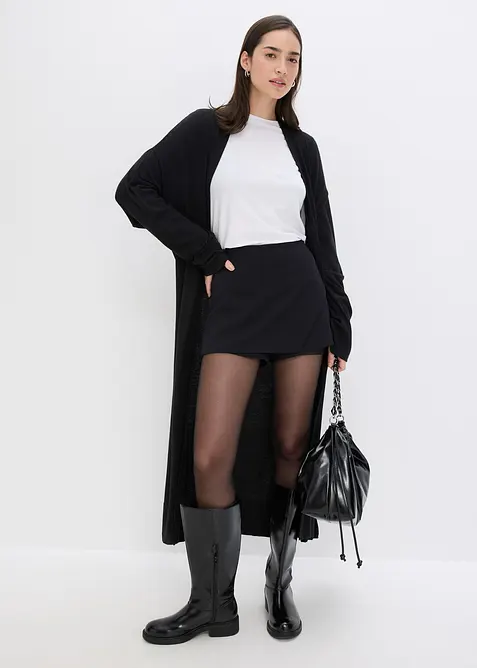 Long gilet en maille douce, viscose majoritaire, bonprix