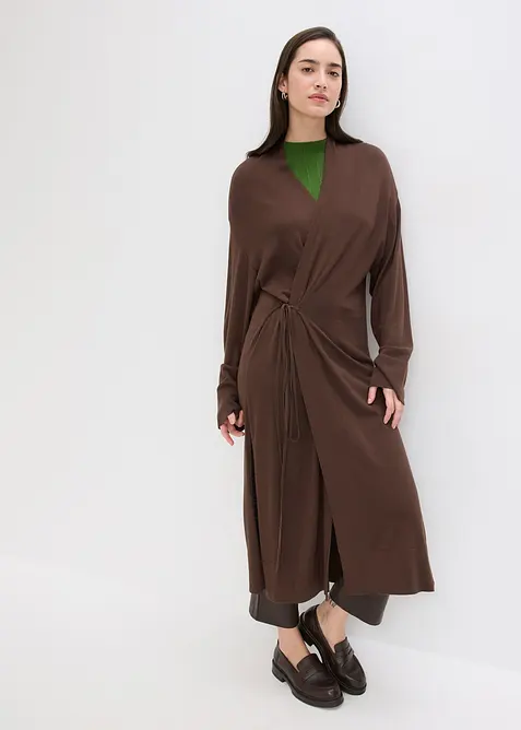 Long gilet en maille douce, viscose majoritaire, bonprix