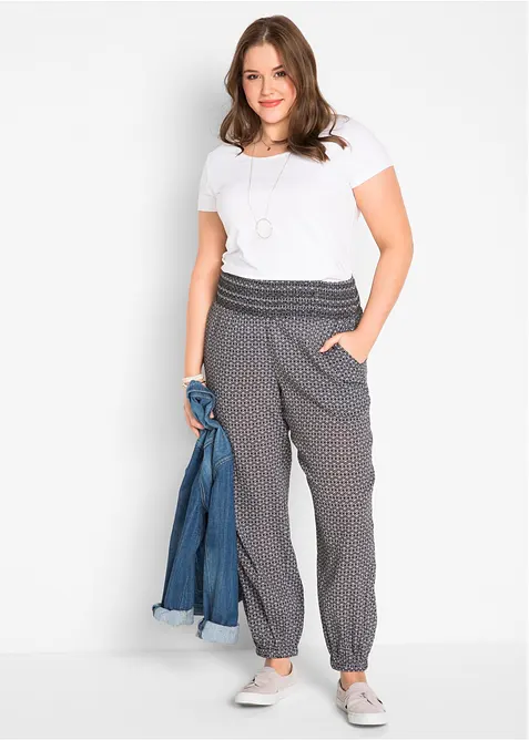 Pantalon sarouel froiss&eacute;, bonprix