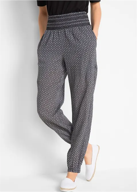 Pantalon sarouel froiss&eacute;, bonprix