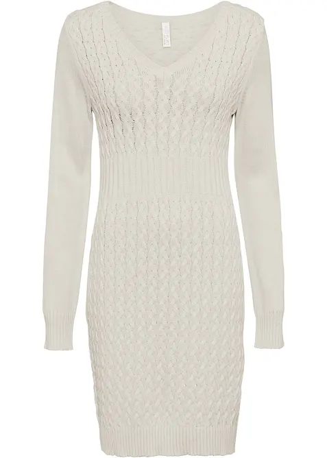 Robe en maille à motif torsadé, bonprix