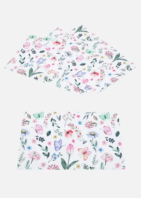 Lot de 4 sets de table avec imprim&eacute; fleurs, bonprix