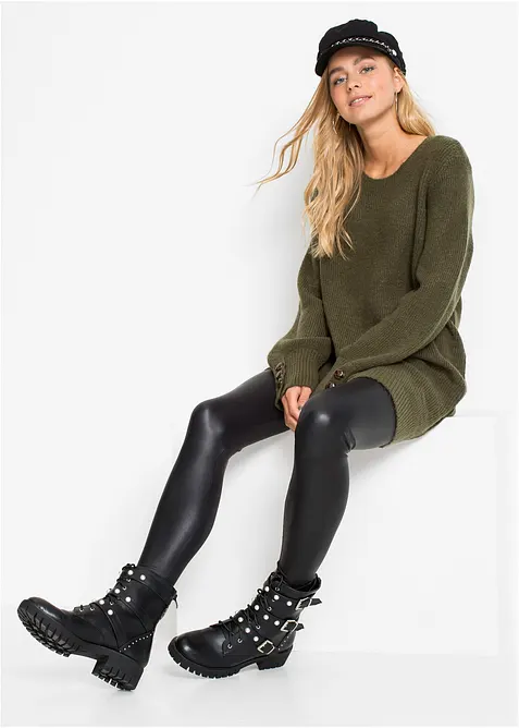 Pull long &agrave; boutons, bonprix