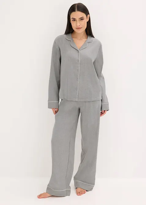 Pyjama tissé en flanelle avec motif chevrons, bonprix
