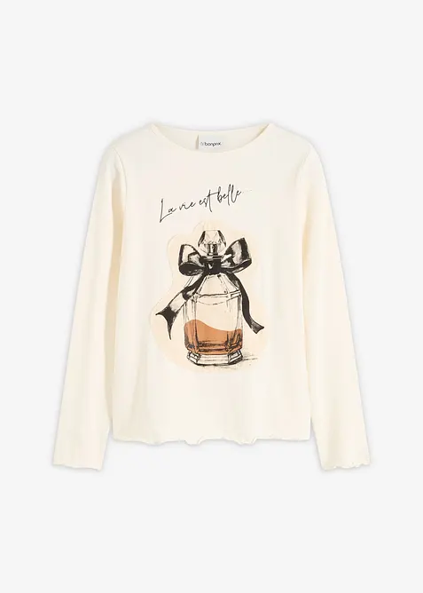 T-shirt manches longues en coton extensible, bonprix