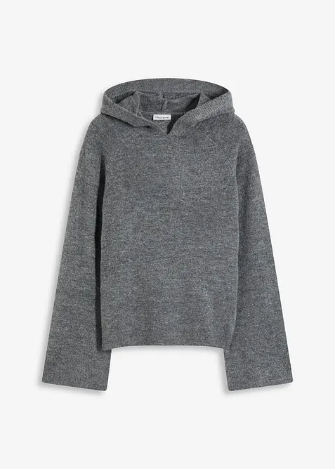 Pull en maille à capuche, bonprix